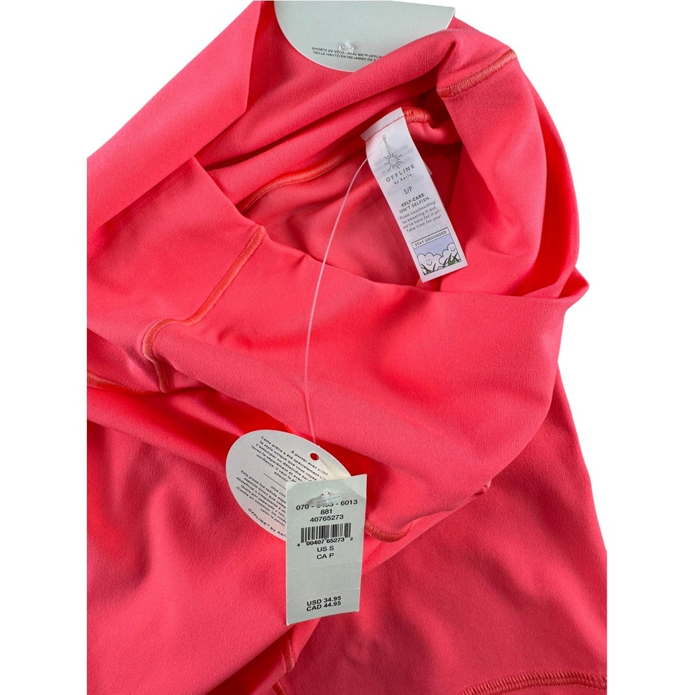 OFFLINE by Aerie Real Me Crossover 7 Inch Bike Shorts Neon Pink Small NWT - Picture 4 of 5